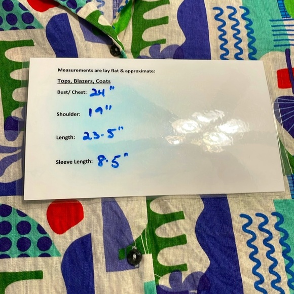 Artonomo Creatives Women’s Multicolor Shirt 100% Linen Button Down Shirt size XL - Picture 7 of 8